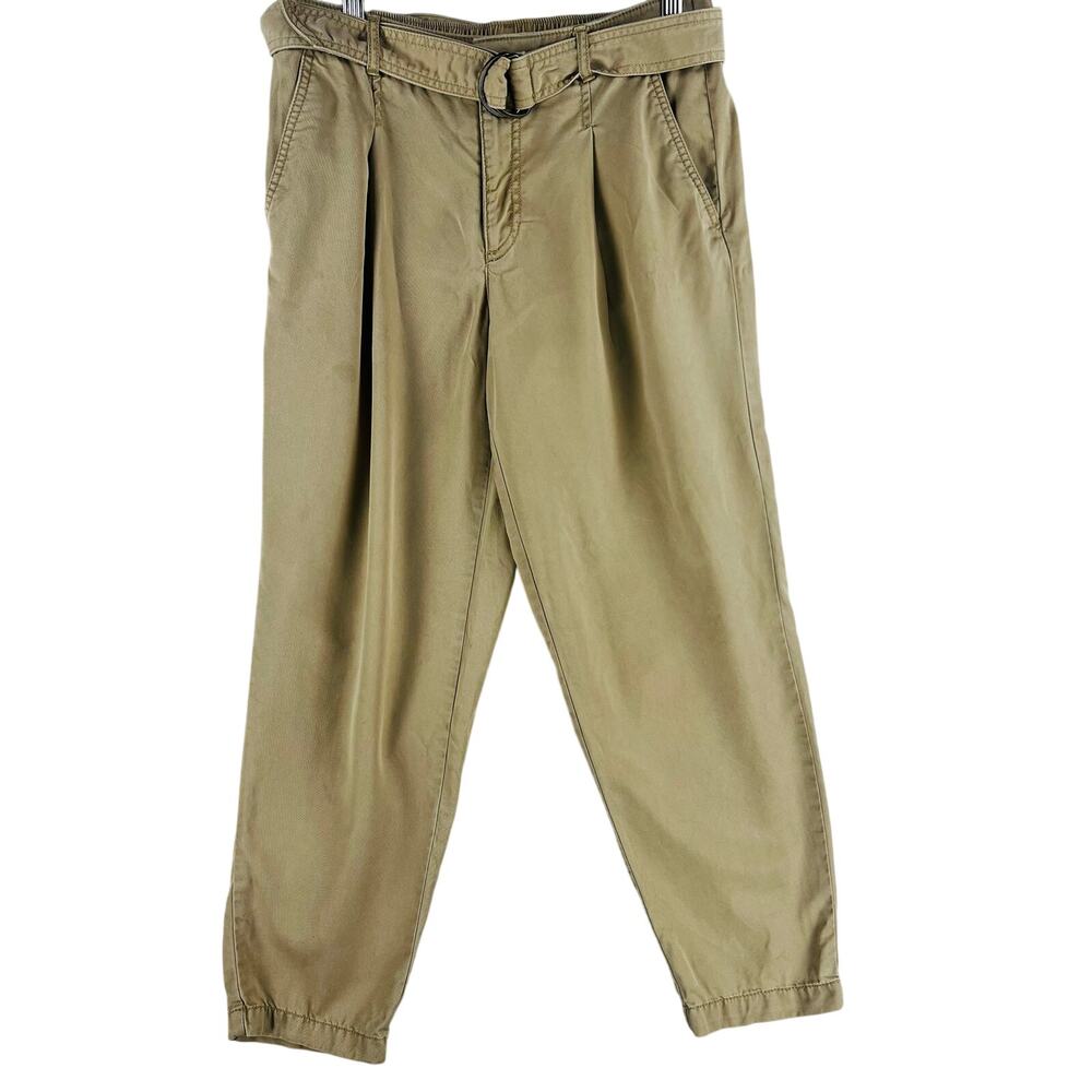 Ann Taylor Loft Women’s Casual Khaki Pleated Slacks SZ SM Pockets Belt